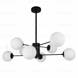 Lámpara de araña moderna contemporánea de 8 luces con pantalla de cristal