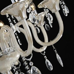 Lámpara de araña de cristal estilo palacio de 8 luces con bombilla de vela
