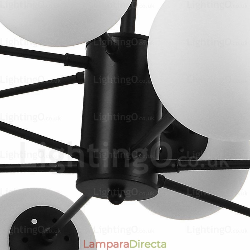Lámpara de araña nórdica de 16 luces con pantalla de cristal