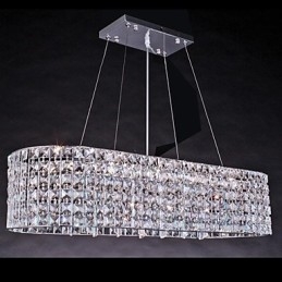 Lámpara de araña moderna contemporánea de cristal cromado