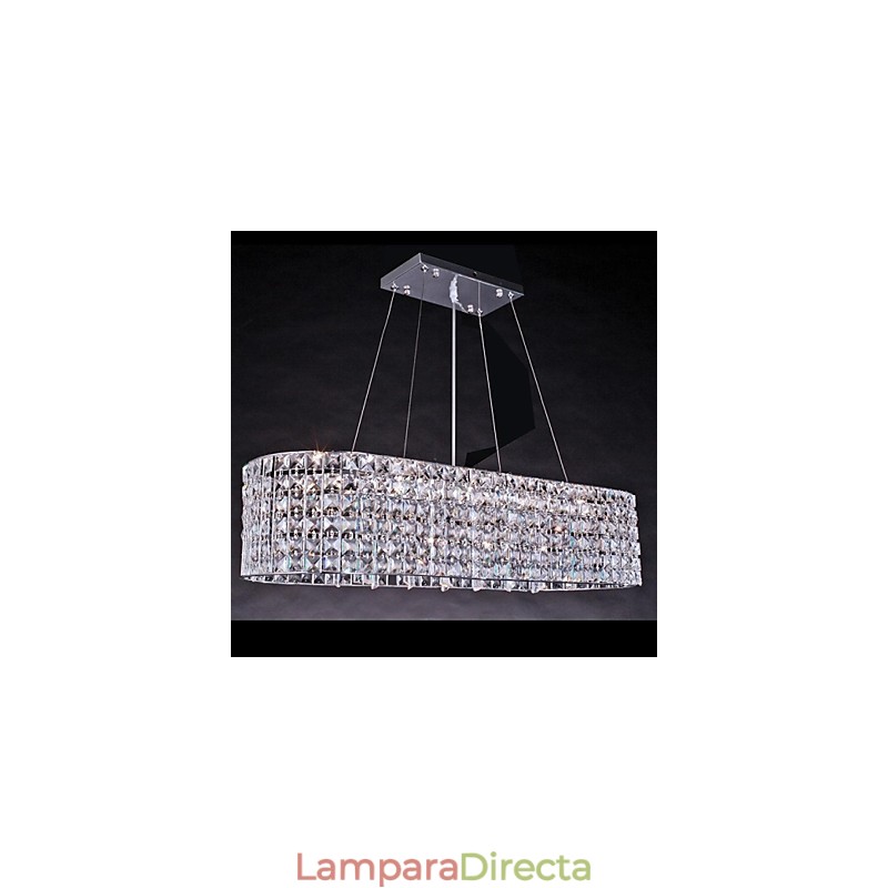 Lámpara de araña moderna contemporánea de cristal cromado