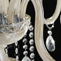 Lámpara de araña de cristal estilo palacio de 8 luces con bombilla de vela