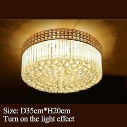 Lámpara de araña moderna de lujo con cúpula de cristal absorbente, diámetro de 35 cm, contiene 3 bombillas.