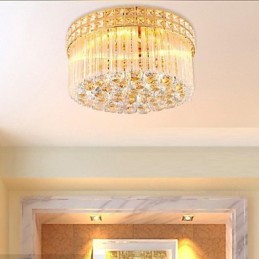 Lámpara de araña moderna de lujo con cúpula de cristal absorbente, diámetro de 35 cm, contiene 3 bombillas.