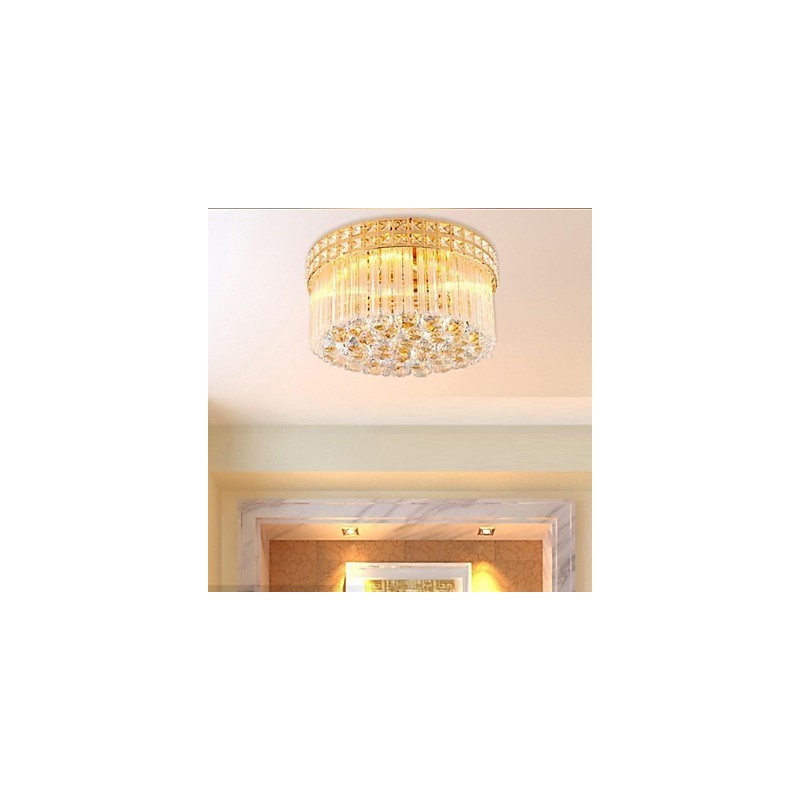 Lámpara de araña moderna de lujo con cúpula de cristal absorbente, diámetro de 35 cm, contiene 3 bombillas.