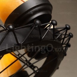 Lámpara colgante rústica vintage retro de 8 luces con pantalla de cristal