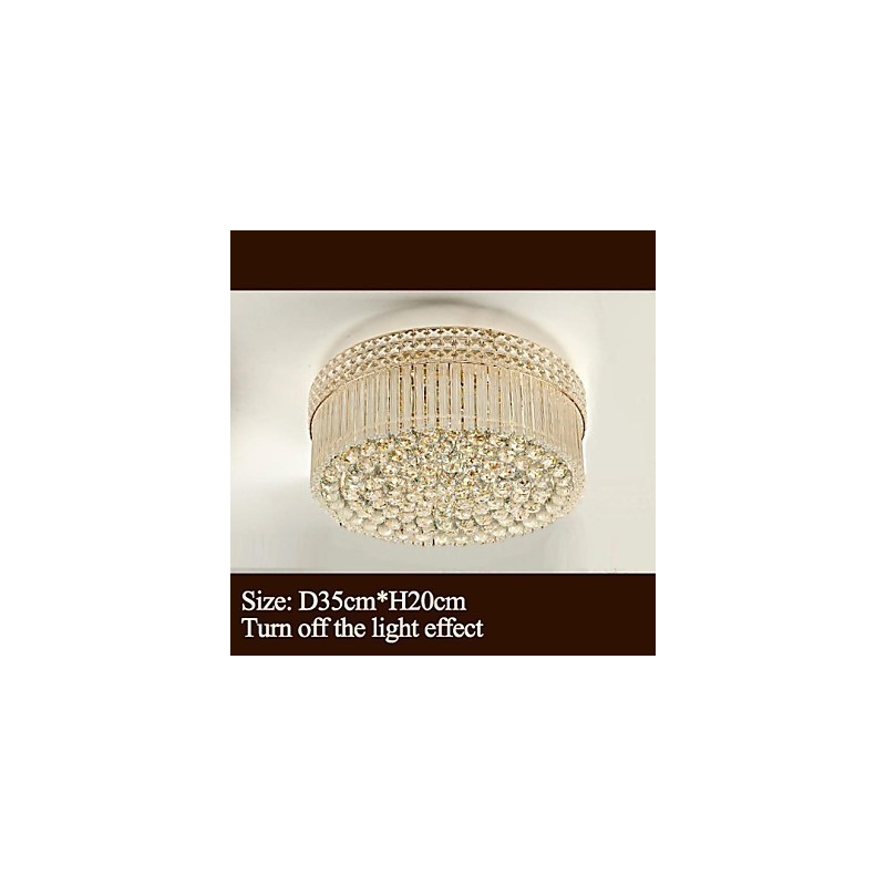 Lámpara de araña moderna de lujo con cúpula de cristal absorbente, diámetro de 35 cm, contiene 3 bombillas.