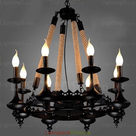 Lámpara colgante rústica de 8 luces Lámpara colgante rústica de 8 luces