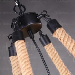 Lámpara colgante rústica de 8 luces