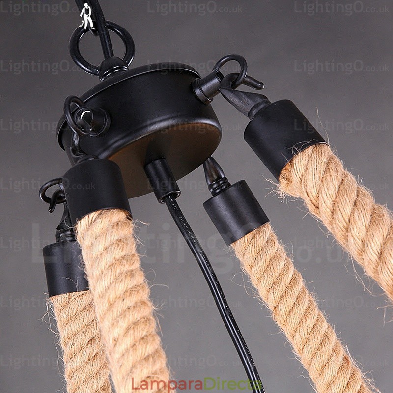 Lámpara colgante rústica de 8 luces