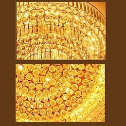 Lámpara de araña moderna de lujo con cúpula de cristal absorbente, diámetro de 35 cm, contiene 3 bombillas.