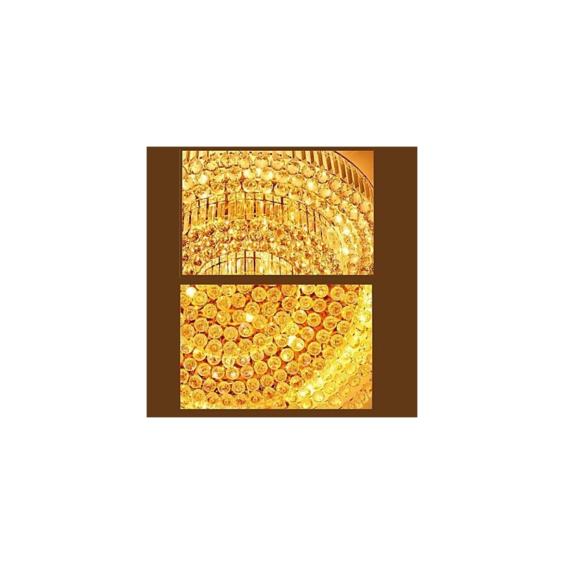 Lámpara de araña moderna de lujo con cúpula de cristal absorbente, diámetro de 35 cm, contiene 3 bombillas.