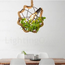 Lámpara colgante retro rústica vintage de 1 luz