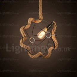Lámpara colgante retro rústica vintage de 1 luz