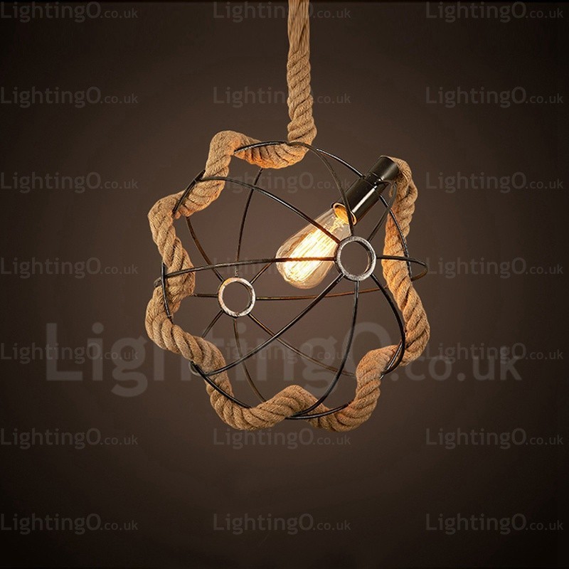 Lámpara colgante retro rústica vintage de 1 luz