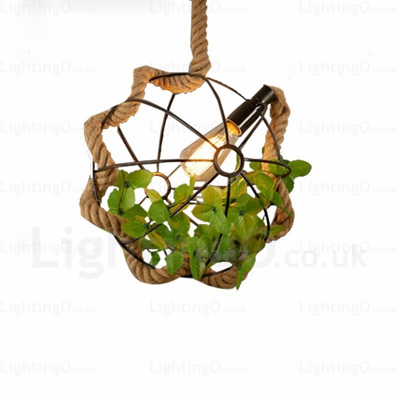 Lámpara colgante retro rústica vintage de 1 luz