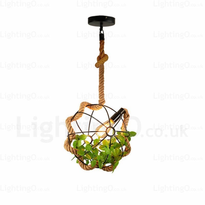 Lámpara colgante retro rústica vintage de 1 luz