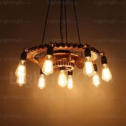 Lámpara colgante retro vintage de 9 luces