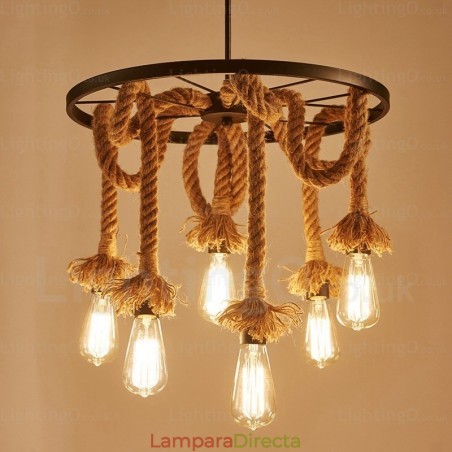 Lámpara colgante retro vintage de 6 luces Lámpara colgante retro vintage de 6 luces