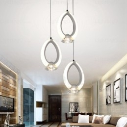 Lámpara colgante contemporánea moderna de 1 luz con pantalla de cristal