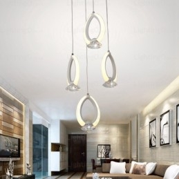 Lámpara colgante contemporánea moderna de 1 luz con pantalla de cristal