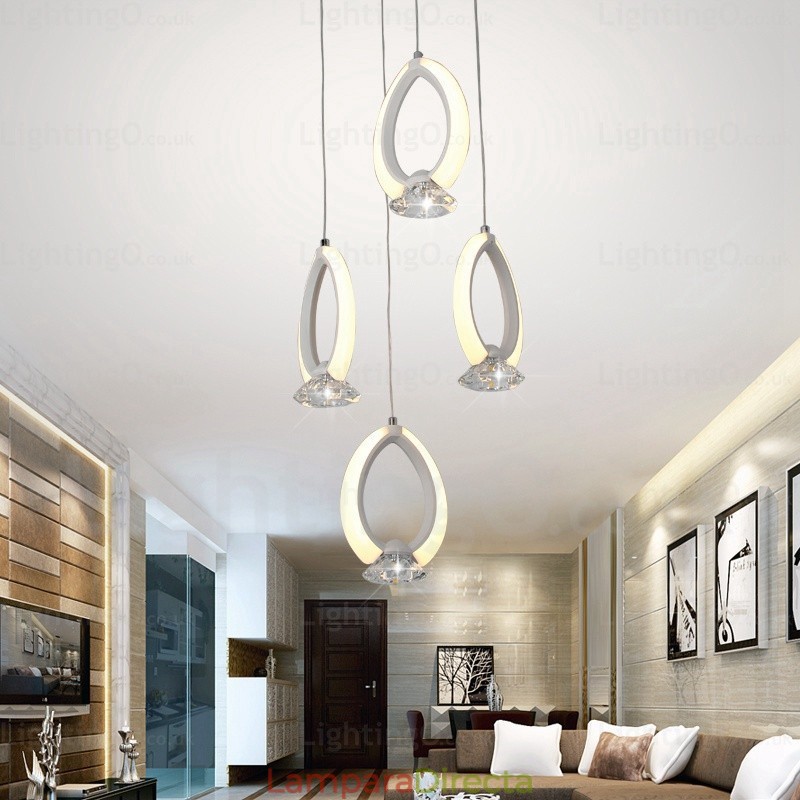 Lámpara colgante contemporánea moderna de 1 luz con pantalla de cristal