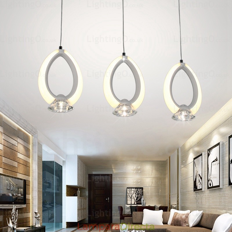 Lámpara colgante contemporánea moderna de 1 luz con pantalla de cristal