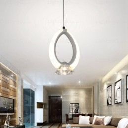 Lámpara colgante contemporánea moderna de 1 luz con pantalla de cristal