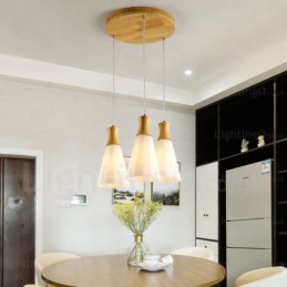 Lámpara colgante nórdica contemporánea moderna de 1 luz con pantalla de vidrio