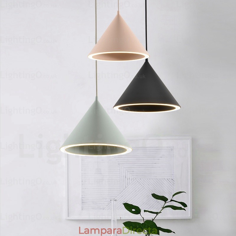 Lámpara colgante nórdica contemporánea moderna de 1 luz con pantalla acrílica
