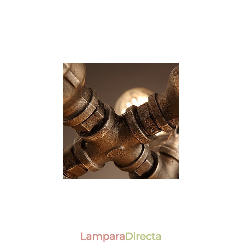 Lámpara de araña vintage de metal galvanizado estilo rústico Lodge