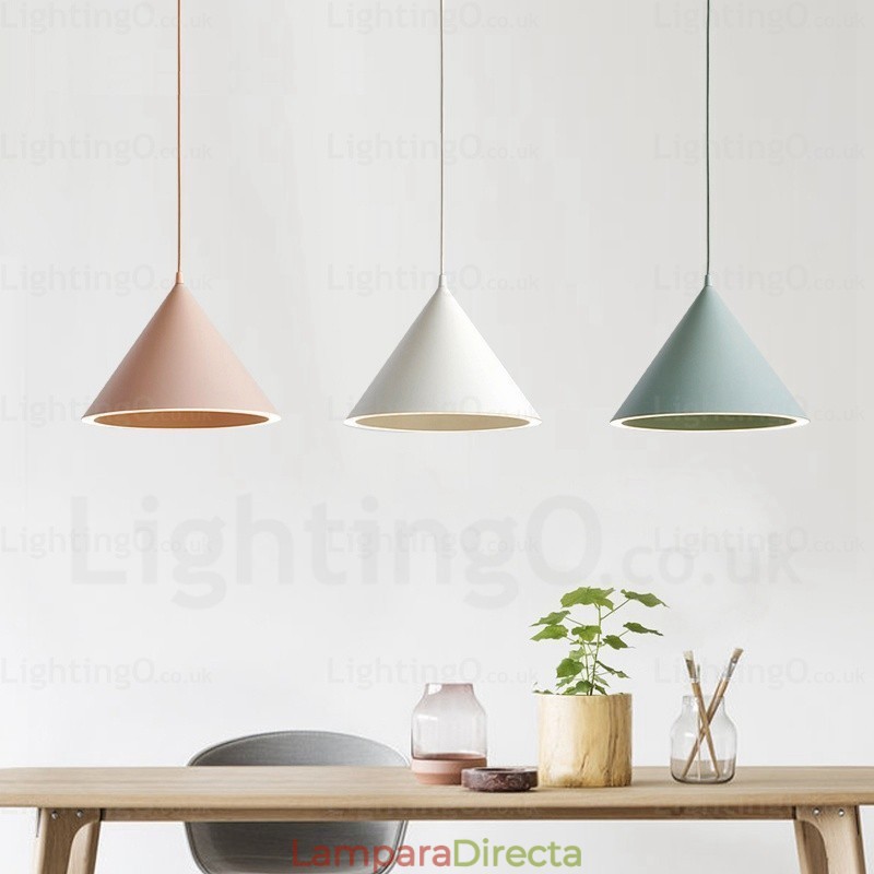 Lámpara colgante nórdica contemporánea moderna de 1 luz con pantalla acrílica
