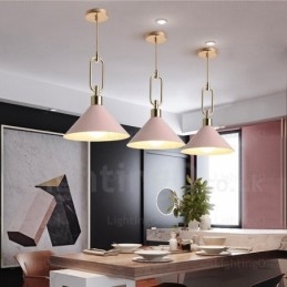Lámpara colgante nórdica moderna contemporánea de 1 luz con pantalla de acero inoxidable.