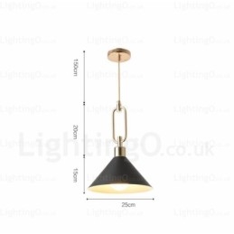 Lámpara colgante nórdica moderna contemporánea de 1 luz con pantalla de acero inoxidable.