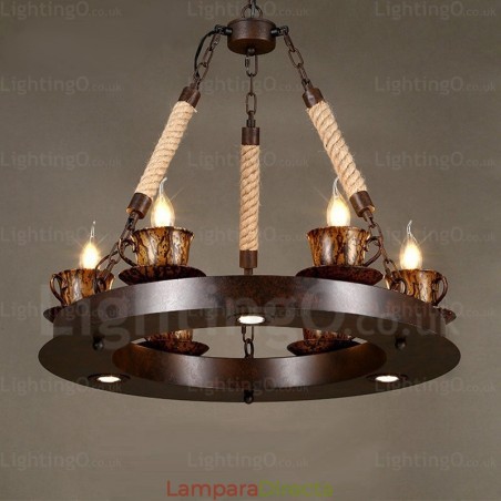 Lámpara colgante rústica de 9 luces Lámpara colgante rústica de 9 luces