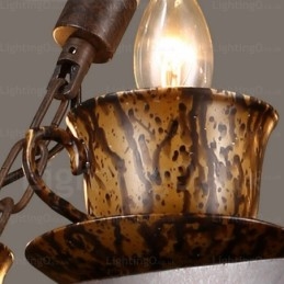 Lámpara colgante rústica de 9 luces