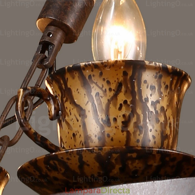 Lámpara colgante rústica de 9 luces