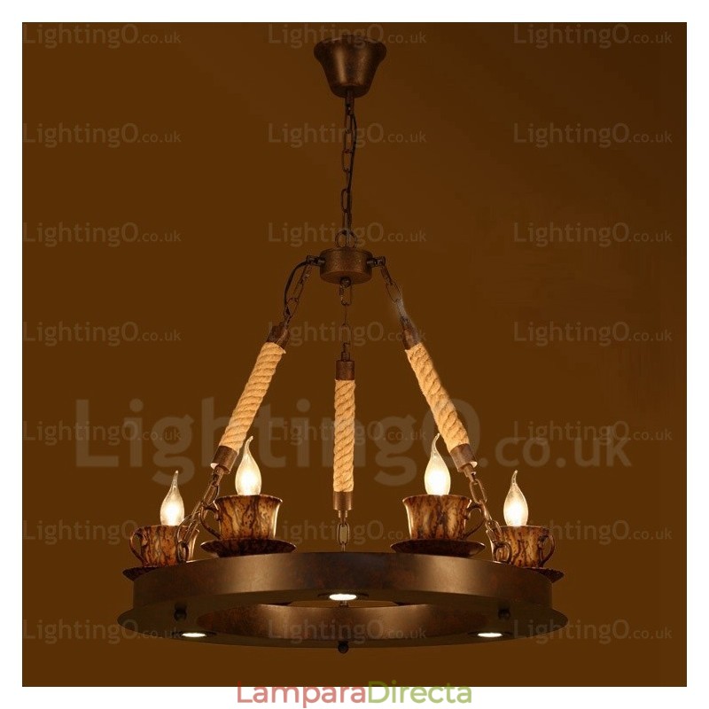 Lámpara colgante rústica de 9 luces
