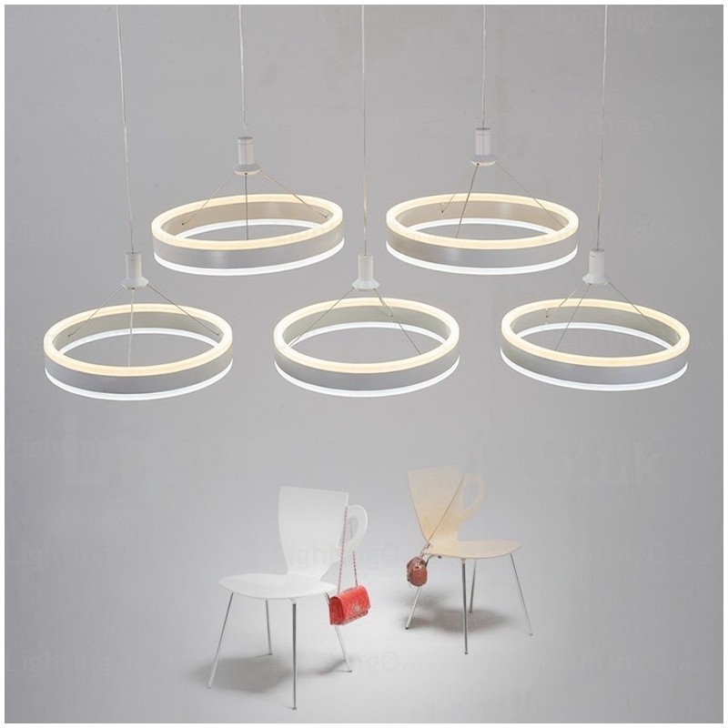 Lámpara colgante contemporánea moderna de 2 luces con pantalla acrílica