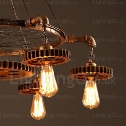 Lámpara colgante retro vintage de 7 luces
