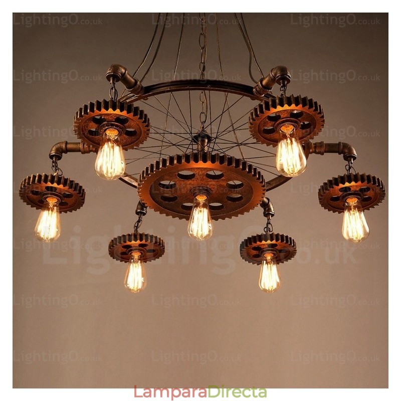 Lámpara colgante retro vintage de 7 luces