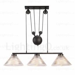 Lámpara colgante contemporánea moderna de 2 luces con pantalla de vidrio