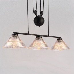 Lámpara colgante contemporánea moderna de 2 luces con pantalla de vidrio
