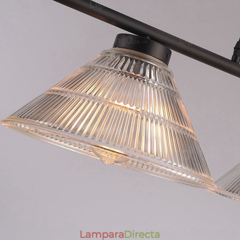 Lámpara colgante contemporánea moderna de 2 luces con pantalla de vidrio