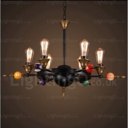 Lámpara colgante rústica vintage retro de 4 luces