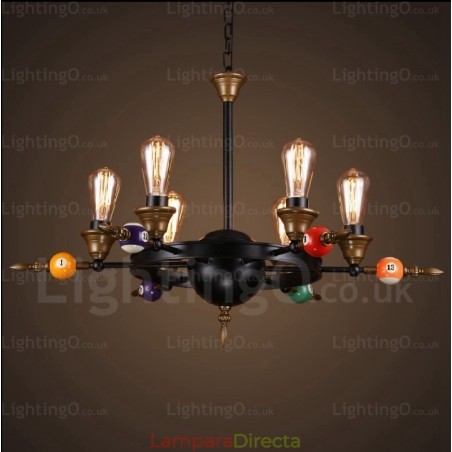Lámpara colgante rústica vintage retro de 4 luces Lámpara colgante rústica vintage retro de 4 luces
