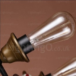 Lámpara colgante rústica vintage retro de 4 luces