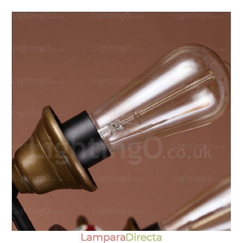 Lámpara colgante rústica vintage retro de 4 luces