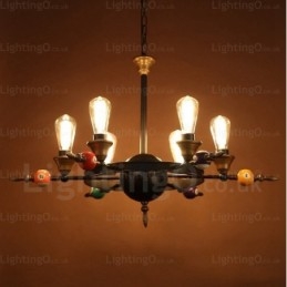 Lámpara colgante rústica vintage retro de 4 luces