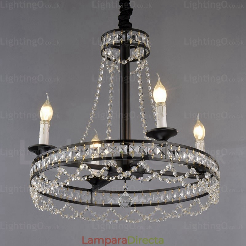 Lámpara colgante rústica de 4 luces
